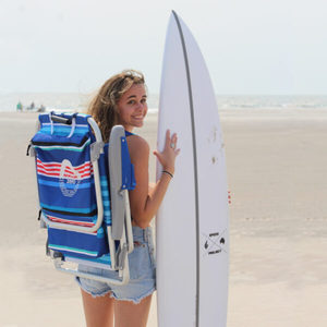 lot 41 image: High Profile Ocean Zero Sun Block Chair Blue - Back Pack Chair