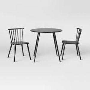 lot 16 image: Windsor Metal Kids Activity Table Set Ebony - Pillowfort Toddler Table with Stackable Chairs, Steel Frame