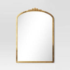 lot 31 image: 20 x 30 Decorative Wall Mirror Gold - Threshold Modern Powder-Coated Metal, Novelty Shape, Wall Mount