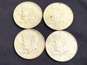 lot 18 image: 4 1968 Kennedy Half Dollars