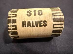 lot 45 image: Full Roll Kennedy Half Dollars