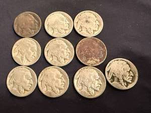 lot 53 image: 10 Buffalo Nickels