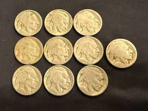 lot 54 image: 10 Buffalo Nickels