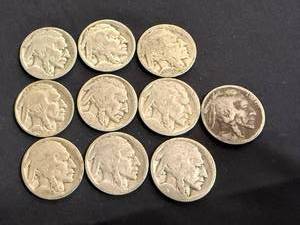 lot 56 image: 10 Buffalo Nickels