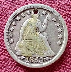 lot 27 image: 1853 Arrows at Date Liberty Seated Half Dime