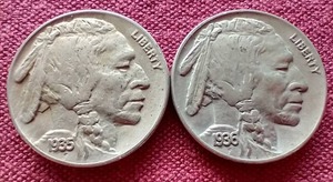 lot 30 image: Nicer 1935 & 1936 Buffalo Nickels