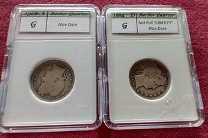 lot 42 image: (2) Barber Quarters