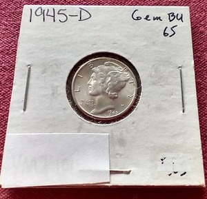 lot 46 image: Uncirculated 1945-D Mercury Dime