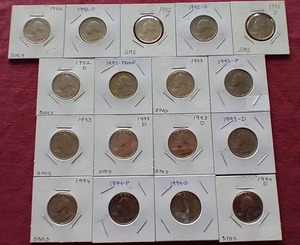 lot 56 image: (17) Washington Quarters - Mostly Unc & Proof