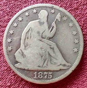 lot 72 image: 1875 Liberty Seated Half Dollar