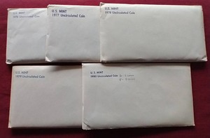 lot 82 image: (5) U.S. Mint Uncirculated Sets - 1976-1980