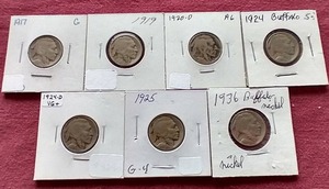 lot 86 image: (7) Buffalo Nickels