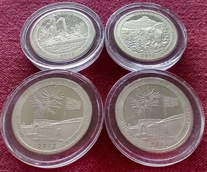 lot 87 image: (4) Silver Proof America the Beautiful Quarters