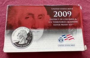lot 101 image: 2009 U.S. Mint Silver Proof US Territories Quarters Set
