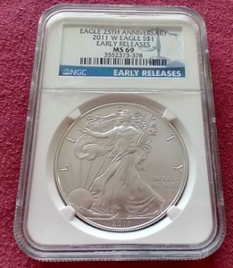 lot 106 image: 2011(W) 1 oz American Silver Eagle - NGC MS69