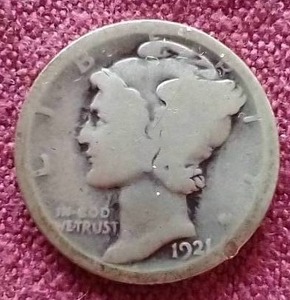 lot 118 image: 1921 Mercury Dime - Key Date