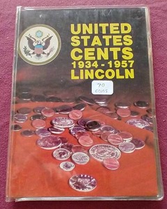 lot 119 image: Wheat Penny Folder With 70 Coins - 1934-1957