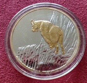 lot 127 image: Montana Mountain Goat 1 oz Silver Round