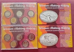 lot 130 image: (2) 2022 Women Making History Quarter Sets