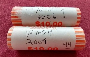 lot 150 image: (2) State Quarter $10 Rolls - N.D. & Washington