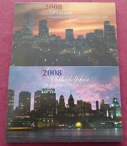 lot 153 image: 2008 U.S. Mint Uncirculated Sets - P&D