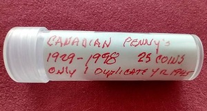 lot 155 image: (25) Canadian Pennies - Mostly Vintage