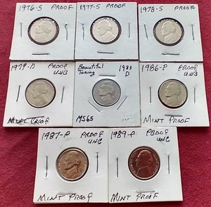 lot 157 image: (8) Nickels - Mostly Proof