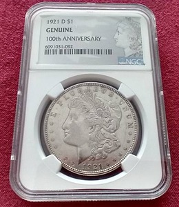 lot 164 image: 1921-D Morgan Dollar - NGC Genuine