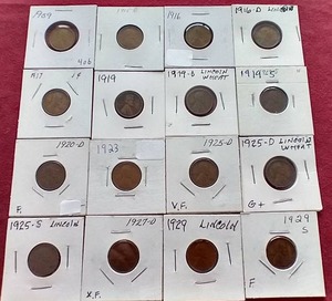 lot 172 image: (16) Wheat Pennies - Several Nice Early Dates