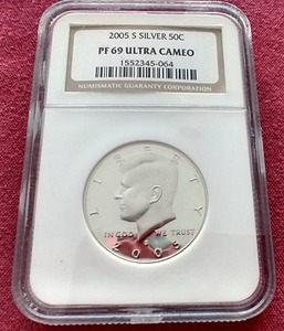 lot 176 image: 2005-S Kennedy Silver Half Dollar - NGC PF69 Ultra Cameo
