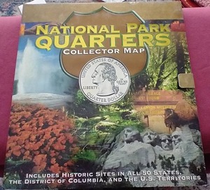 lot 180 image: National Parks Quarter Map With Over (40) Coins
