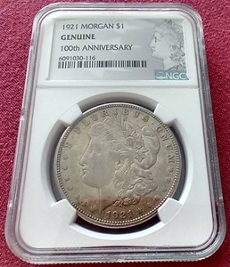 lot 182 image: 1921 Morgan Dollar - NGC Genuine