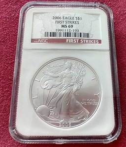 lot 190 image: 2006 1 oz American Silver Eagle - NGC MS69