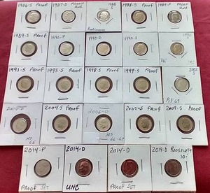 lot 231 image: (24) Roosevelt Dimes - Includes Uncirculated & Proofs