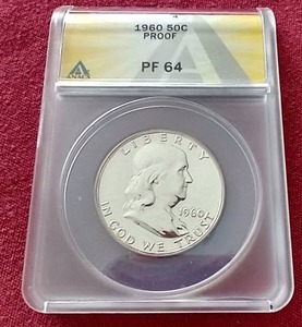 lot 232 image: 1960 Franklin Half Dollar - ANACS PF64