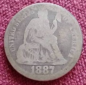 lot 233 image: 1887 Liberty Seated Dime