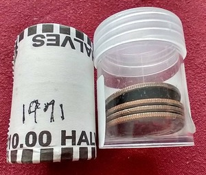 lot 238 image: 1971 $10 Kennedy Half Dollar Roll  (4) Random Dates