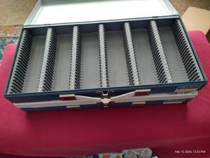 lot 252 image: (2) Metal Latching Cases Holding 150 2x2 Flips