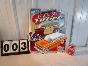 lot 3 image: Back to the 50s Weekend Metal Sign - 2017