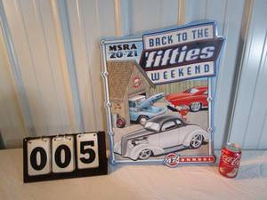 lot 5 image: Back to the 50s Weekend Metal Sign 2020-2021