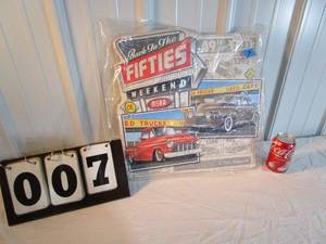 lot 7 image: Back to the 50s Weekend Metal Sign, 2023