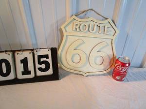 lot 15 image: Laser Cut Wood Route 66 Sign
