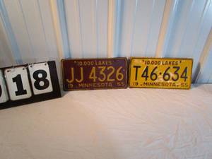 lot 18 image: 1955 MN License Plates