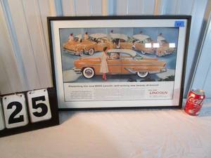 lot 25 image: 1955 Lincoln Woodsedge Framed Sales Brochure