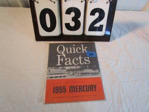 lot 32 image: 1955 Mercury Quick Facts Sales Brochures