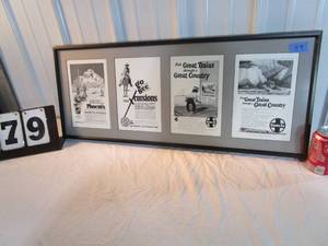 lot 79 image: Woodsedge Framed Santa Fe RR Advertisement Brochure