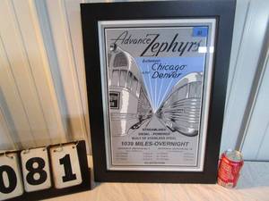 lot 81 image: Framed Ad for Advance Zephyrs