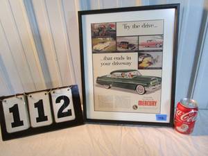 lot 112 image: Woodsedge Framed Mercury 50th Anniversary Sales Flyer