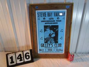 lot 146 image: Framed Stevie Ray Vaughan Show Poster