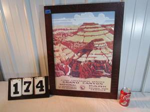 lot 174 image: Framed Grand Canyon National Park Service Ad